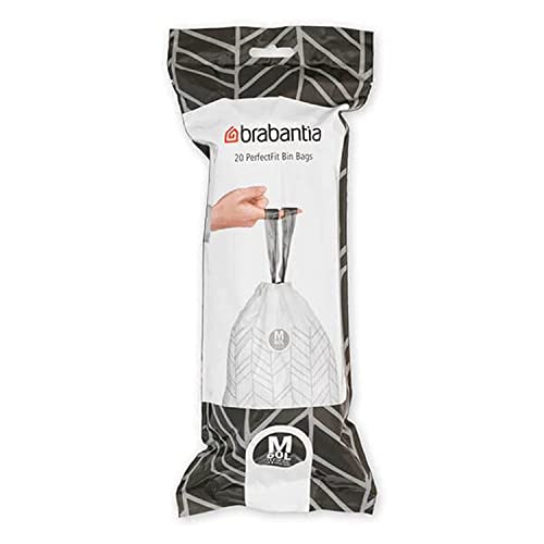 Brabantia PerfectFit Beutel 60 L (M) - 20 Stück pro Rolle, Müllbeutel, Kunststoff, White, 60 L, 100338 von Brabantia