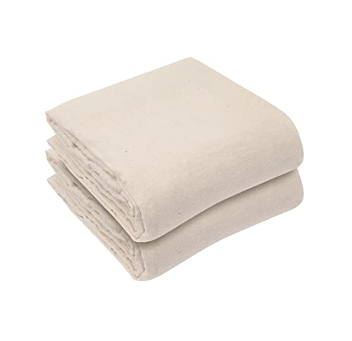 Brackit 2 Stück natürliche Leinwand Baumwolle Drop Tuch Staubtücher – 2,7 x 3,6 m – Premium-Qualität – für DIY und Malen & Dekorieren von Brackit