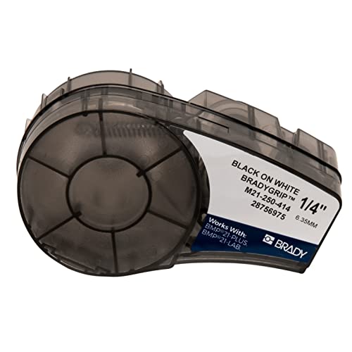 Brady (M21-250-414) BradyGrip bedruckbares Klettband für BMP21-PLUS; BMP21-LAB; BMP21 6.35 mm x 3.048 m Schwarz auf Weiß von Brady