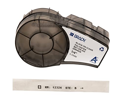 Brady (M21-250-430) Polyesterband für BMP21-PLUS; BMP21-LAB 6.35 mm x 6.40 m Schwarz auf transparent von Brady