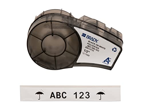 Brady (M21-500-423) Polyesterband für BMP21-PLUS; BMP21-LAB; BMP21 12.70 mm x 6.40 m Schwarz auf Weiß von Brady