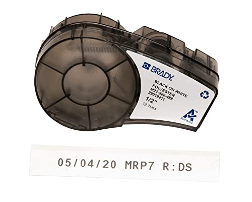 Brady (M21-500-488) Polyesterband für BMP21-PLUS; BMP21-LAB; BMP21 12.70 mm x 6.40 m Schwarz auf Weiß von Brady