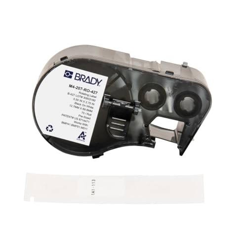 Brady B-427 Etikett für BMP41, BMP51, M511, M410, M510 auf Schwarz auf Weiß, Transparent, 69.85mm, Packung a 70 Stück Brady B-427 Etikett für BMP41, BMP51, M511, M410, M510 auf Schwarz auf Weiß, Transparent, 69.85mm, Packung a 70 Stück von Brady