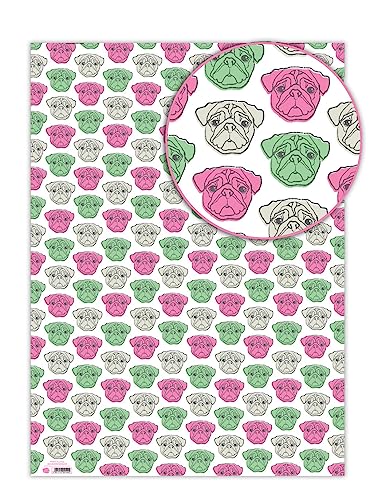 Brainbox Candy - 4 Bögen lustiges Geschenkpapier zum Geburtstag – niedliches Geschenkpapier für Sie und Ihn, Männer, Frauen – Tier- und Hundeliebhaber – gefaltet, hochwertige Verpackung von Brainbox Candy