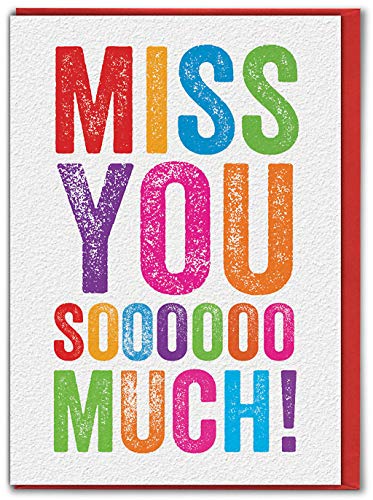 Brainbox Candy - Missing You-Karte – "Miss You So Much" – perfekt für beste Freunde, ihn, ihn, Freund, Freundin, Partner – Lockdown-Isolationsquarantäne von Brainbox Candy