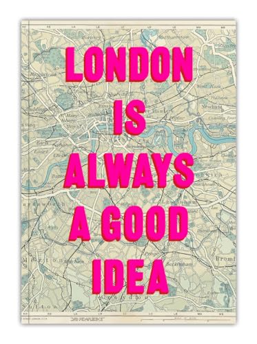 Lustiges A5-Notizbuch | Notizblock – Real Hackney Dave – "London Is Always A Good Idea" – perfekt gebunden – 96 fein linierte Seiten (48 Blatt) – witziger lustiger künstlerischer Humor – kreative von Brainbox Candy