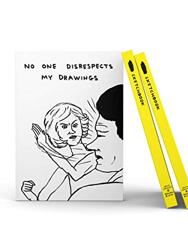 Offizielles David Shrigley | Skizzenbuch, "No One Disrespects My Drawings", lustig, humorvoll, Zeichenkunst, verkauft von Brainbox Candy von Brainbox Candy