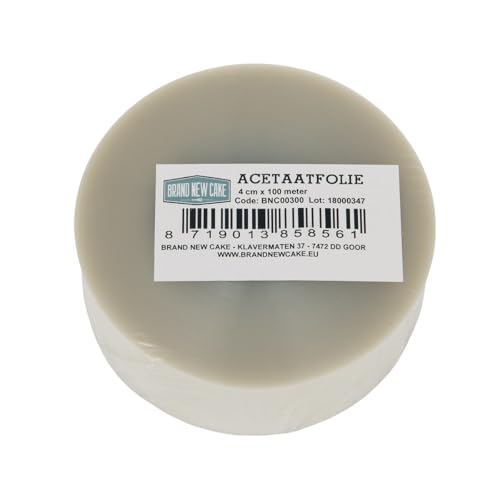 BrandNewCake® Acetaatfolie Rolle - Perfekte Backhilfe - 4 cm x 100 m - Ideal für Torten und Desserts von Brand New Cake