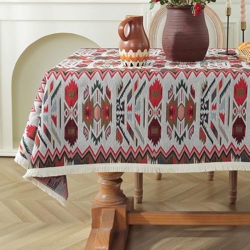 Bohemian Tischdecke Vintage Landhausstil Ölgemälde Muster Rechteckige Tischdecke Esszimmer Picknick Party Dekorationen von Brand-dashcos