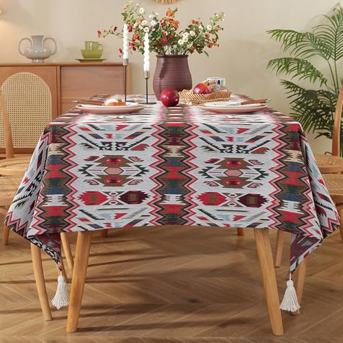 Bohemian Tischdecke Vintage Landhausstil Ölgemälde Muster Rechteckige Tischdecke Esszimmer Picknick Party Dekorationen von Brand-dashcos