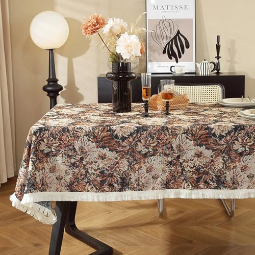 Retro-Bohemian-Tischdecke mit geometrischem Blumenmuster, rechteckige Tischdecke, Tischdekoration für Partys, Tischüberzug von Brand-dashcos