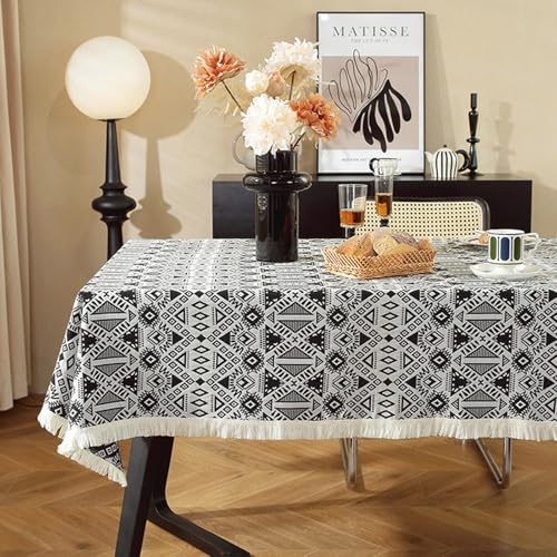 Retro-Bohemian-Tischdecke mit geometrischem Blumenmuster, rechteckige Tischdecke, Tischdekoration für Partys, Tischüberzug von Brand-dashcos
