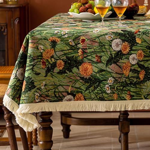 Retro-Bohemian-Tischdecke mit geometrischem Blumenmuster, rechteckige Tischdecke, Tischdekoration für Partys, Tischüberzug von Brand-dashcos