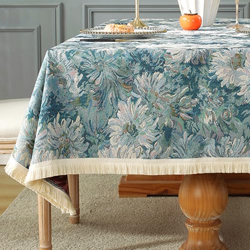 Retro-Bohemian-Tischdecke mit geometrischem Blumenmuster, rechteckige Tischdecke, Tischdekoration für Partys, Tischüberzug von Brand-dashcos