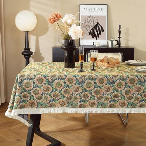 Retro-Bohemian-Tischdecke mit geometrischem Blumenmuster, rechteckige Tischdecke, Tischdekoration für Partys, Tischüberzug von Brand-dashcos
