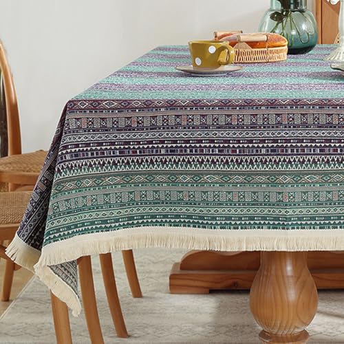 Retro-Bohemian-Tischdecke mit geometrischem Blumenmuster, rechteckige Tischdecke, Tischdekoration für Partys, Tischüberzug von Brand-dashcos