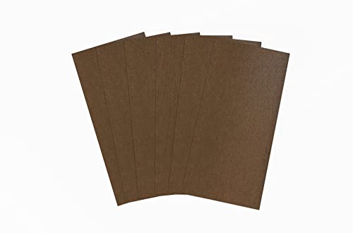 Brandalo® veganes Leder - waschbares Papier - 6 Bögen 10x21cm bei 0,55mm Dicke - Waschpapier - Lederpapier - handmade label gestalten - DIY zum nähen, basteln, plotten, bedrucken uvm. - Dunkelbraun von Brandalo