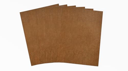 Brandalo® veganes Leder - waschbares Papier - 6 Bögen A3 30x42cm bei 0,55mm Dicke - Waschpapier - Lederpapier - handmade label gestalten - DIY zum nähen, basteln, plotten, bedrucken uvm. - Braun von Brandalo