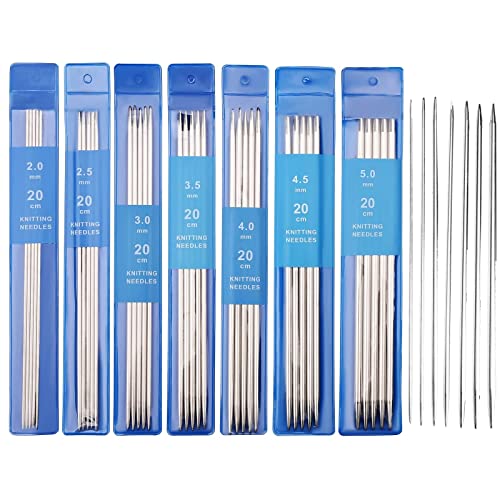 Gerade Stricknadeln, 35 Stück 20 cm Edelstahl Doppelspitz-Stricknadeln Häkelnadeln Stricken DIY Webwerkzeuge Nähzubehör von Generic
