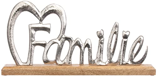 Brandsseller Deko-Schriftzug Familie ca. Breite 40 x Höhe 20 x Tiefe 5 cm auf Mangoholz-Sockel von Brandsseller