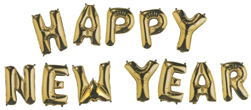 Brandsseller Folienballon HAPPY NEW YEAR in Gold Luftballon Silvester Deko Neujahr Requisite von Brandsseller
