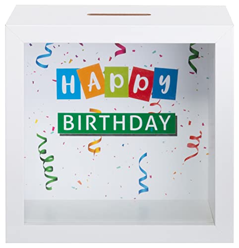 Brandsseller Spardose Bilderrahmen aus Holz mit Glas 14,5x14,5x6,5 cm – Sparrahmen mit Sichtfenster & Einwurfschlitz – Deko-Spardose für Geldgeschenke & besondere Sparziele - Happy Birthday Brandsseller Spardose Bilderrahmen aus Holz mit Glas 14,5x14,5x6,5 cm – Sparrahmen mit Sichtfenster & Einwurfschlitz – Deko-Spardose für Geldgeschenke & besondere Sparziele - Happy Birthday von Brandsseller