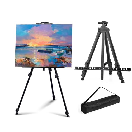 Braozaiw Staffelei-Ständer zum Ausstellen, verstellbares Metall-Stativ, mit Tragetasche, 43 cm bis 152 cm Höhe, für Tisch- oder Bodenmalerei, Innen- und Außenbereich, Zeichnen, Poster, Leinwand Braozaiw Staffelei-Ständer zum Ausstellen, verstellbares Metall-Stativ, mit Tragetasche, 43 cm bis 152 cm Höhe, für Tisch- oder Bodenmalerei, Innen- und Außenbereich, Zeichnen, Poster, Leinwand von Braozaiw