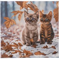 Diamond Painting "Crystal Art Kit", 30 x 30 cm - Autumn Kittens von Craft Buddy