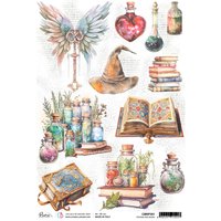 Motiv-Strohseide "Wizard Academy - Bücher und Zaubertrank" von Ciao Bella