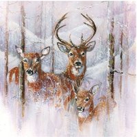 Serviette "Wildtiere im Winter" von Braun