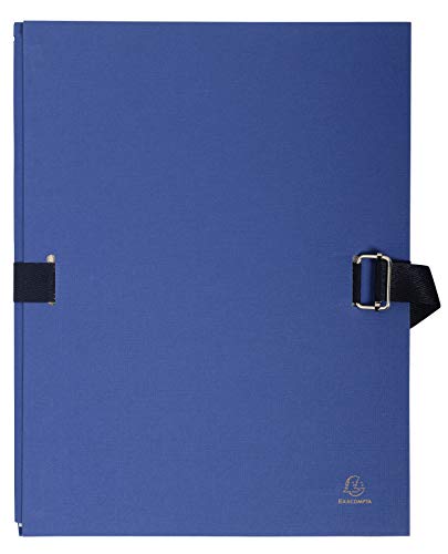 Exacompta 223229E Dokumentenmappe für DIN A4 aus starkem Karton mit dehnbarem Rücken blau Sammelmappe von Exacompta