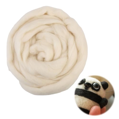 100 g naturfarbene Filzwolle, ideal zum Nadelfilzen, weich und hochwertig, perfekt für Ihre Bastelprojekte, Bastelarbeiten und individuelle Dekorationen 100 g naturfarbene Filzwolle, ideal zum Nadelfilzen, weich und hochwertig, perfekt für Ihre Bastelprojekte, Bastelarbeiten und individuelle Dekorationen von Bravien