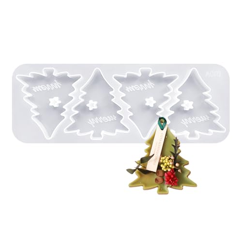 Silikonform für Weihnachten, Epoxidharz, vier Weihnachtsbäume, Form für Handwerk, Epoxidharz, Dekoration, Party, Weihnachten, Geschenkidee, DIY von Bravien