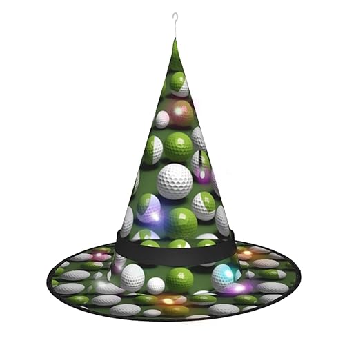Breaux Golfball-Druck, Halloween-Hexenhut, Dekoration, Halloween-Spitzhut, Weihnachtsfeierhut von Breaux