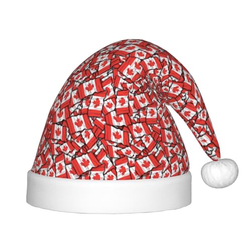 Breaux Plüsch-Weihnachtsmützen mit kanadischer Flagge, Weihnachts- und Neujahrsparty-Geschenke für Jungen und Mädchen Breaux Plüsch-Weihnachtsmützen mit kanadischer Flagge, Weihnachts- und Neujahrsparty-Geschenke für Jungen und Mädchen von Breaux