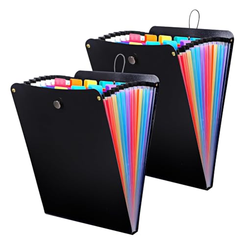 Breeshy 2 Stück dehnbare Dokumentenmappen, 13 Taschen, vertikaler Ordner, Akkordeon-Ordner, Ordner für Klassenzimmer, Büro und Reise von Breeshy