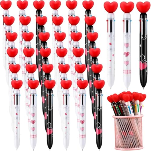 Breeshy 36 Stifte in Herzform zum Valentinstag, einziehbare Kugelschreiber für Valentinstag, Erwachsene, Frauen, Krankenschwestern, Hochzeit von Breeshy