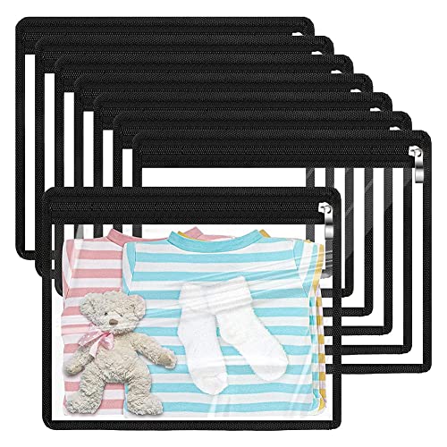 Breeshy 8 Stück Klarsichthüllen mit Reißverschluss, wasserdicht, aus PVC, Beutel mit Reißverschluss, vielseitig einsetzbar, mit Reißverschluss, Aufbewahrungstasche, Ordner A von Breeshy