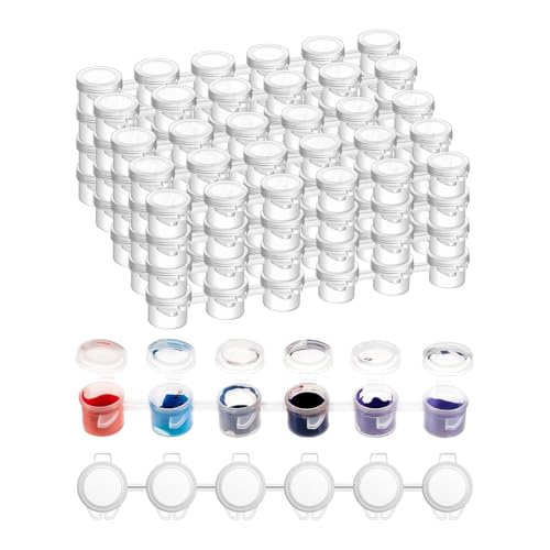 Breeshy Multi-Pack-Lackbeh?lter: 120 St¨¹cke mit Deckel und 40 Streifen f¨¹r die Lagerung Von Acrylfarben in Klassenzimmern von Breeshy