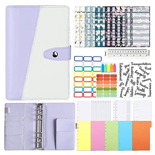 Breeshy Notizbuch, A6, Ringbindung, für mobiles Blattbuch, 6 Löcher, mit 10 Bindungshüllen, Budgetblätter für Reisetagebuch B von Breeshy