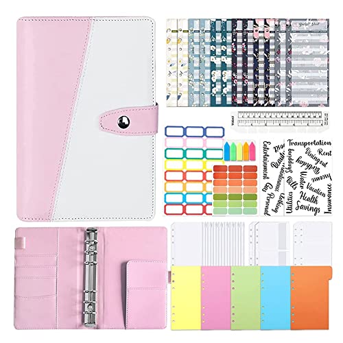 Breeshy Notizbuch, A6, Ringbindung, für mobiles Blattbuch, 6 Löcher, mit 10 Einbänden, Budgetblätter für Reisetagebuch C von Breeshy