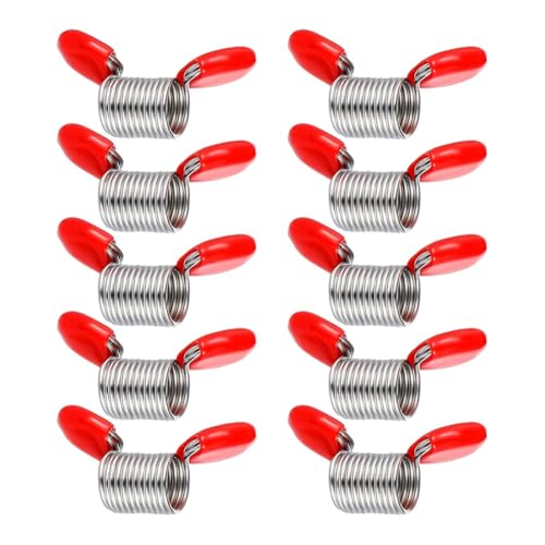 Breeshy Perlenkappen für die Herstellung von 10 Stück, Perlenklammern mit roten Griffen, Federklemmen, verhindert, dass Perlen herunterfallen von Breeshy