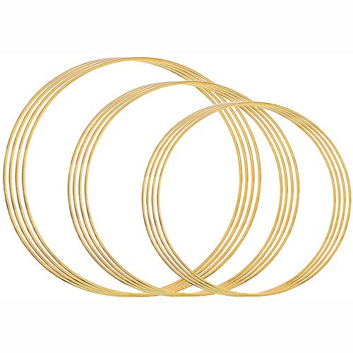 Breeshy Ringe aus Metall, Ringe aus Makramee, Traumfänger, Metallringe, Creolen, Makramee, Ring, für Handwerk, 12 Stück von Breeshy