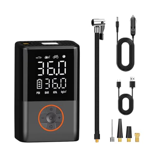 Breeshy Tragbare Auto-Luftpumpe mit Doppeltem Bildschirm-Display, Elektrische Reifenpumpe, Aufblasbare Pumpe Breeshy Tragbare Auto-Luftpumpe mit Doppeltem Bildschirm-Display, Elektrische Reifenpumpe, Aufblasbare Pumpe von Breeshy