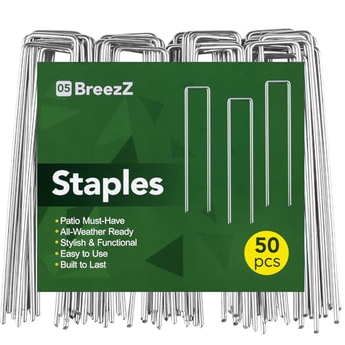 Breezz Gartenklammern, verzinkt, 15,2 cm, 12 Gauge, robuste Erdspieße für Unkrautbarriere, Bewässerungsschläuche, Hofgewebe, Halloween und Weihnachtsdekoration, Verankerung Breezz Gartenklammern, verzinkt, 15,2 cm, 12 Gauge, robuste Erdspieße für Unkrautbarriere, Bewässerungsschläuche, Hofgewebe, Halloween und Weihnachtsdekoration, Verankerung von BreezZ
