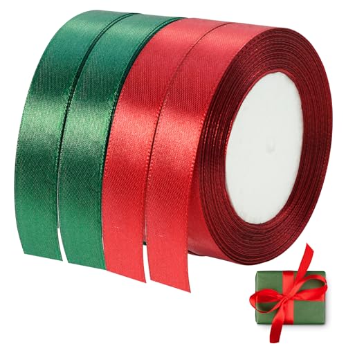 Satinband Rot und Grün, 88m Schleifenband Geschenkband breit 2cm Schleifenband Satin Stoff Band für Weihnachten Geschenk Dekoration Bastelarbeiten Geburtstag und Hochzeitsdekoration Satinband Rot und Grün, 88m Schleifenband Geschenkband breit 2cm Schleifenband Satin Stoff Band für Weihnachten Geschenk Dekoration Bastelarbeiten Geburtstag und Hochzeitsdekoration von Brelet