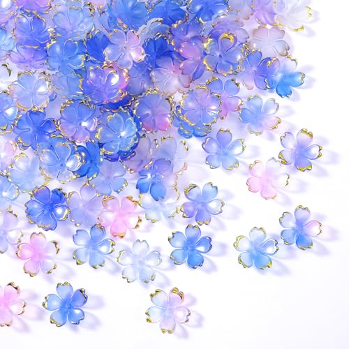 100 Stück Kirschblüten Acryl Blumenperlen Cherry Blossom Acrylic Flower Charms Blumen Abstandsperlen Perlen Auffädeln Goldrand Blau Lila Farbverlaufs für Schmuckherstellung Und Bastelarbeiten 100 Stück Kirschblüten Acryl Blumenperlen Cherry Blossom Acrylic Flower Charms Blumen Abstandsperlen Perlen Auffädeln Goldrand Blau Lila Farbverlaufs für Schmuckherstellung Und Bastelarbeiten von Bremorou