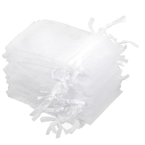 100 Stück Organzasäckchen 7 X 5 cm Organzabeutel Mit Kordelzug Geschenk Hochzeit Säckchen Organza Beutel Schmuckbeutel Schmucksäckchen Geschenkbeutel Geschenktüten als Bonbonsbeutel Lavendelsäckchen von Bremorou