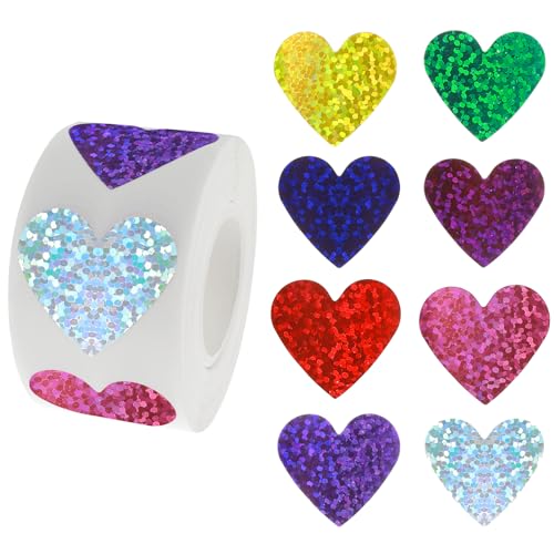 1000 Stück Herz Aufkleber Glitzer 25mm Herz Selbstklebende Herz Sticker Bunte Herzen Liebe Aufkleber Klein Für Valentinstag Weihnachten Hochzeit Gästebuch Scrapbooking Geschenkbeutel Diy Handwerk von Bremorou