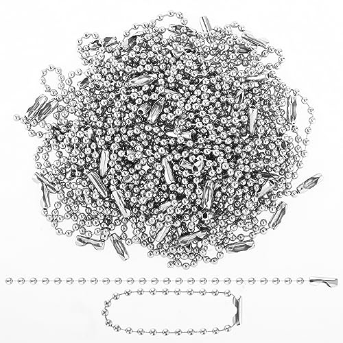 100 Stück Edelstahl-Kugelkette, 10,2 cm, silberfarbene Perlenkette, Verbindungsverschluss, Verlängerung, Schlüsselanhänger, Erkennungsmarke, Ketten für Schmuckherstellung, DIY, Handwerk (Silber) von Bremorou